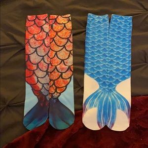 2 pair mermaid socks